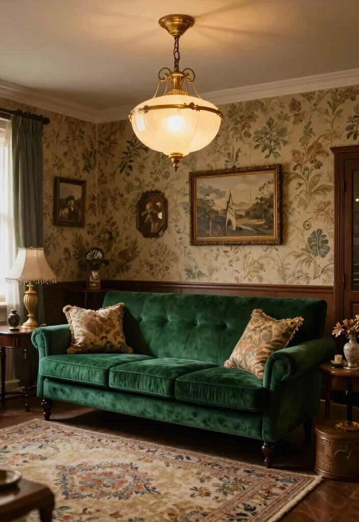 14 Brass and Glass Pendant Light Ideas That Look High-End - 2. Vintage Glam 1
