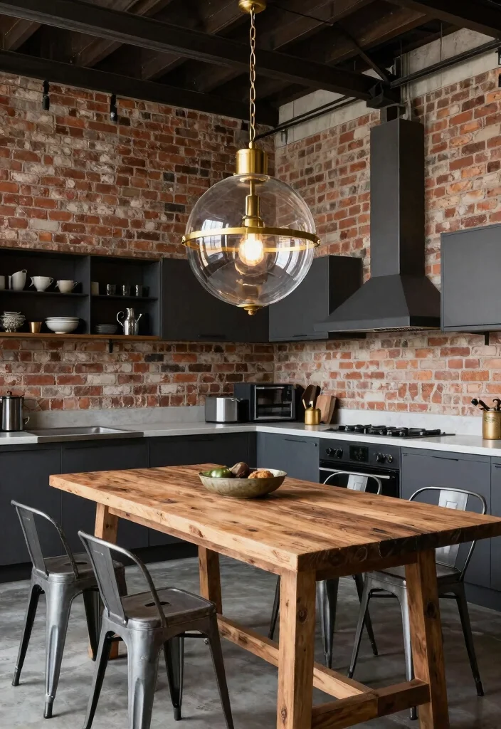 14 Brass and Glass Pendant Light Ideas That Look High-End - 4. Industrial Edge 1