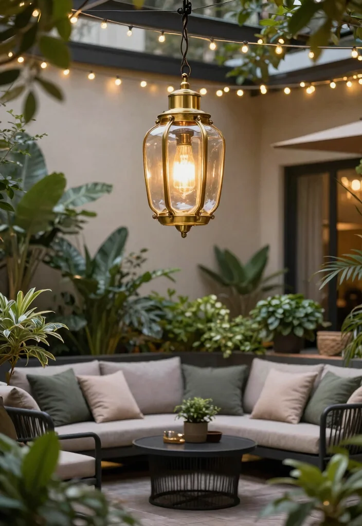 14 Brass and Glass Pendant Light Ideas That Look High-End - 8. Outdoor Elegance 1