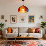14 Colorful Pendant Light Options That Brighten a Neutral Room