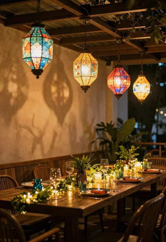 14 Colorful Pendant Light Options That Brighten a Neutral Room - 7. Colorful Lantern Pendants 1