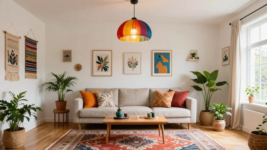 14 Colorful Pendant Light Options That Brighten a Neutral Room