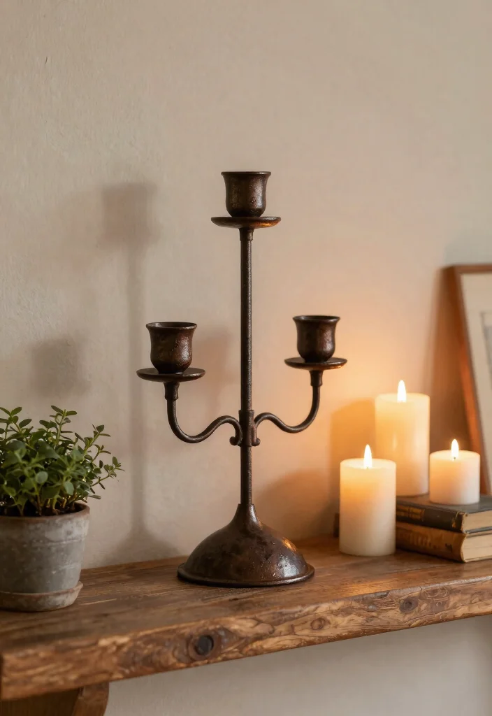 14 House Candle Holders That Look Expensive on Any Mantel - 11. Timeless Iron Candle Holder 1