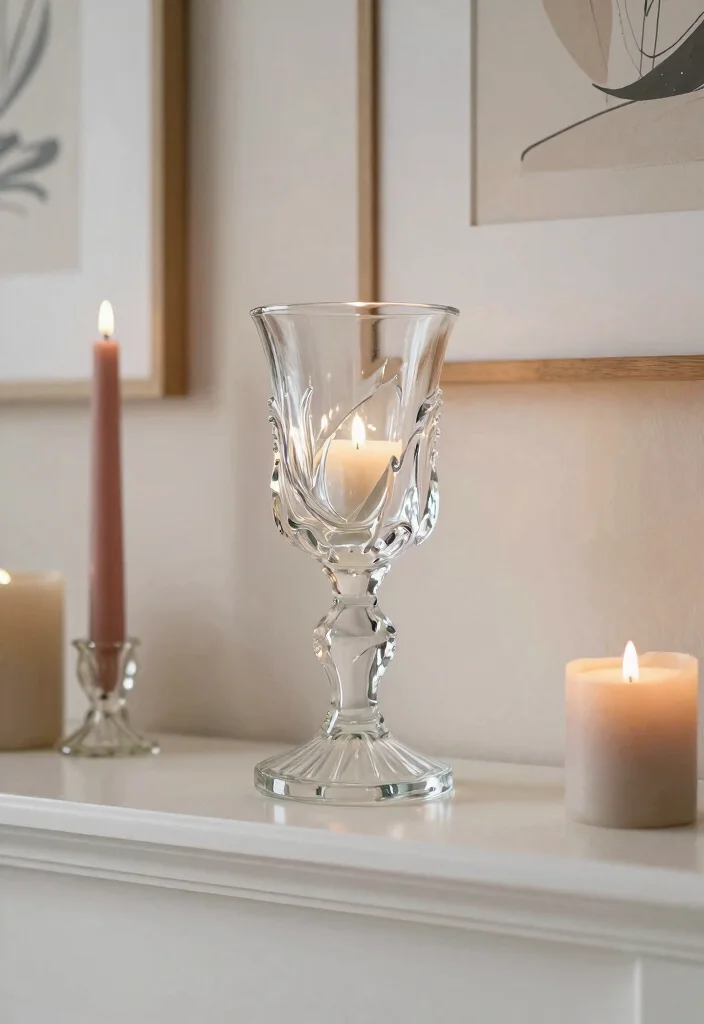 14 House Candle Holders That Look Expensive on Any Mantel - 12. Artistic Glass Candle Holder 1
