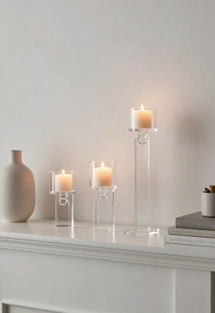 14 House Candle Holders That Look Expensive on Any Mantel - 6. Modern Acrylic Candle Holder 1