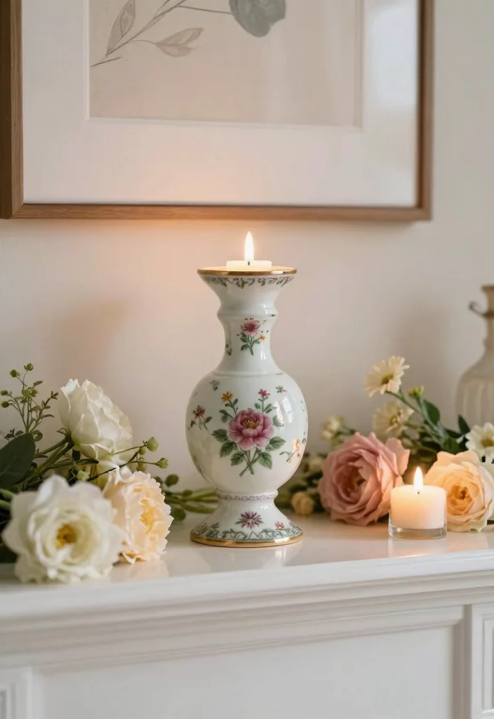 14 House Candle Holders That Look Expensive on Any Mantel - 8. Elegant Porcelain Candle Holder 1