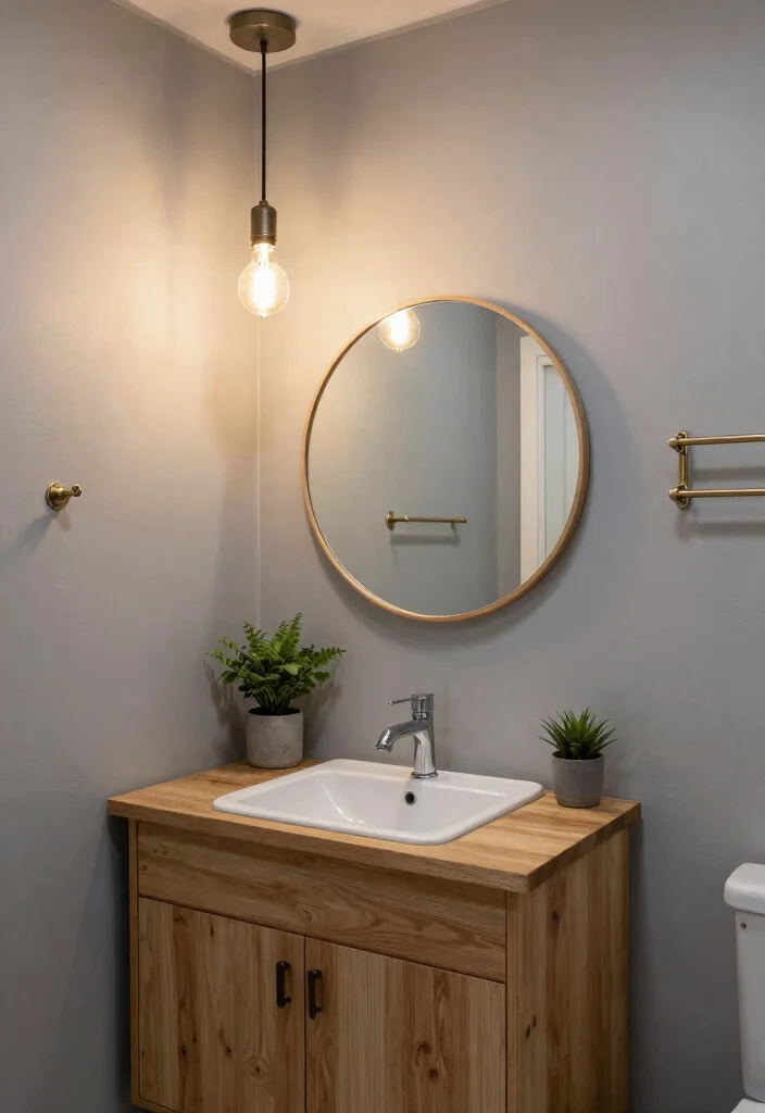 14 Pendant Light Bathroom Vanity Ideas for Small and Narrow Spaces - 1. Industrial Charm with Edison Bulbs 1