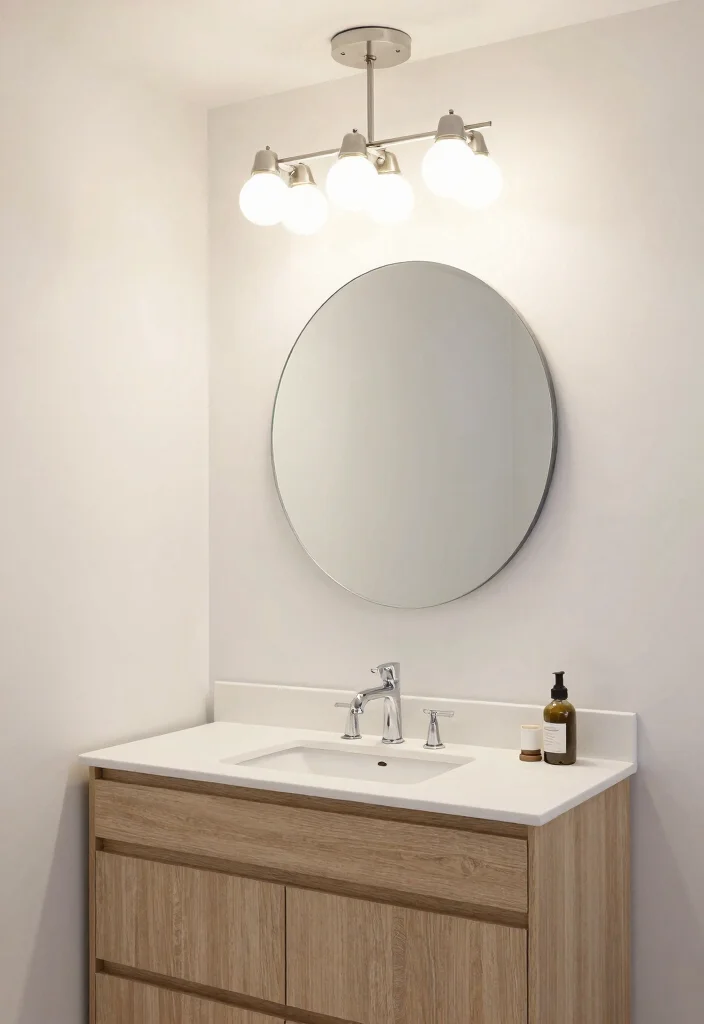 14 Pendant Light Bathroom Vanity Ideas for Small and Narrow Spaces - 8. Multi-Light Fixtures for Wider Coverage 1