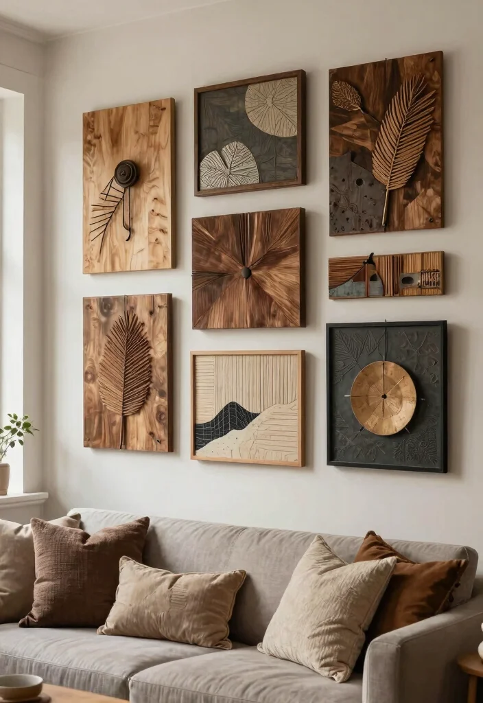 14 Vintage Wall Art for Living Rooms That Anchor the Entire Space - 12. Layered Textures 1