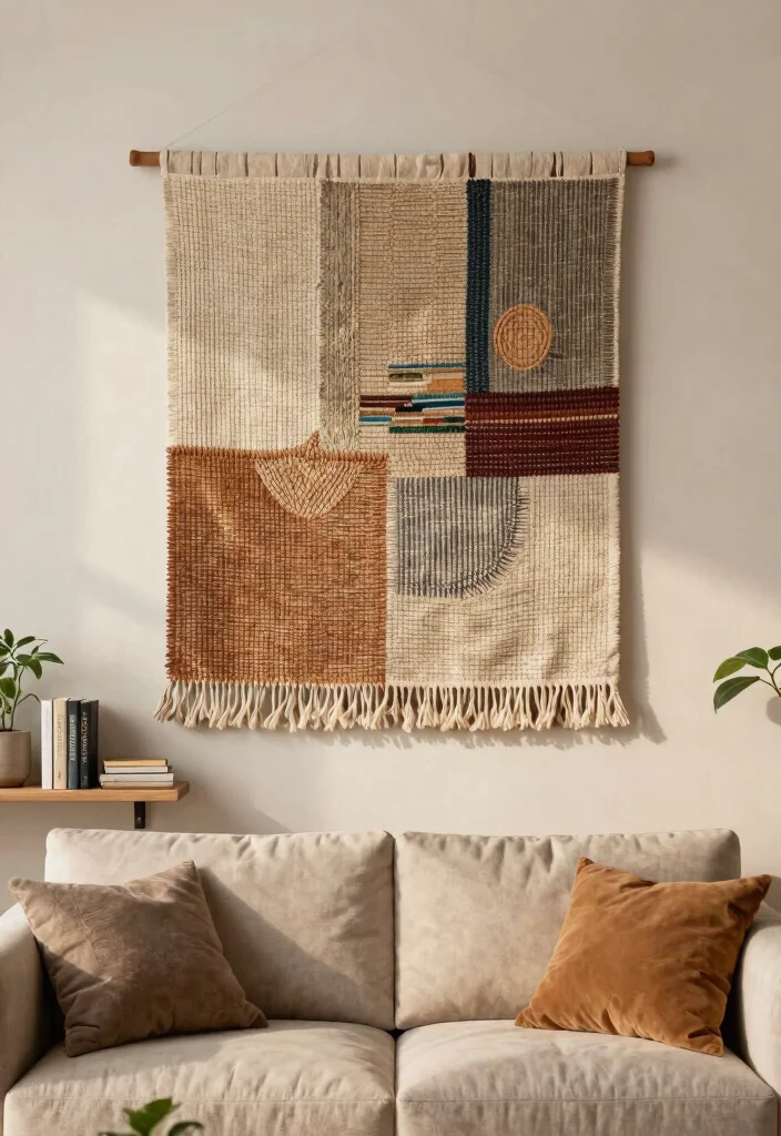 14 Vintage Wall Art for Living Rooms That Anchor the Entire Space - 14. Artistic Wall Hangings 1
