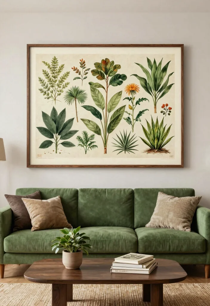 14 Vintage Wall Art for Living Rooms That Anchor the Entire Space - 3. Nature-Inspired Art 1