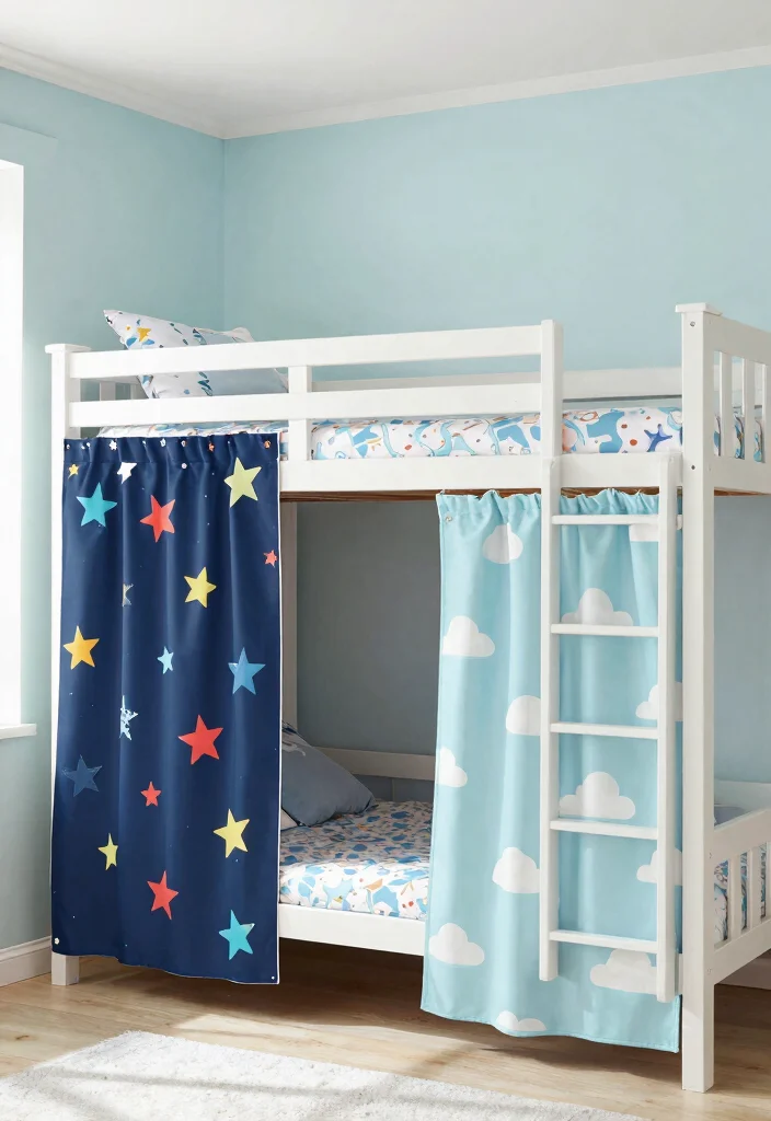 15 Bunk Bed Curtains That Give Kids Privacy Without Remodeling - 12. Reversible Patterns 1
