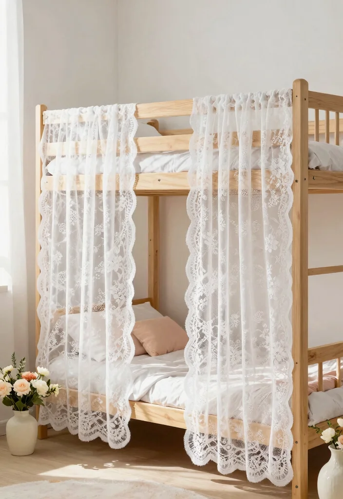 15 Bunk Bed Curtains That Give Kids Privacy Without Remodeling - 13. Classic Lace Curtains 1