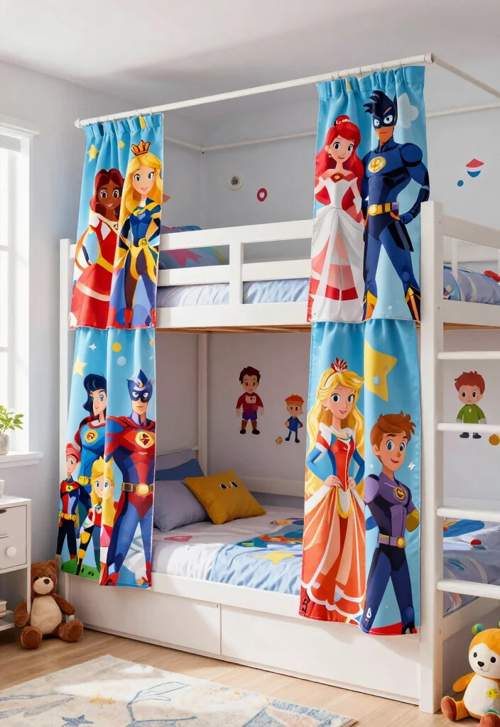 15 Bunk Bed Curtains That Give Kids Privacy Without Remodeling - 5. Themed Character Curtains 1