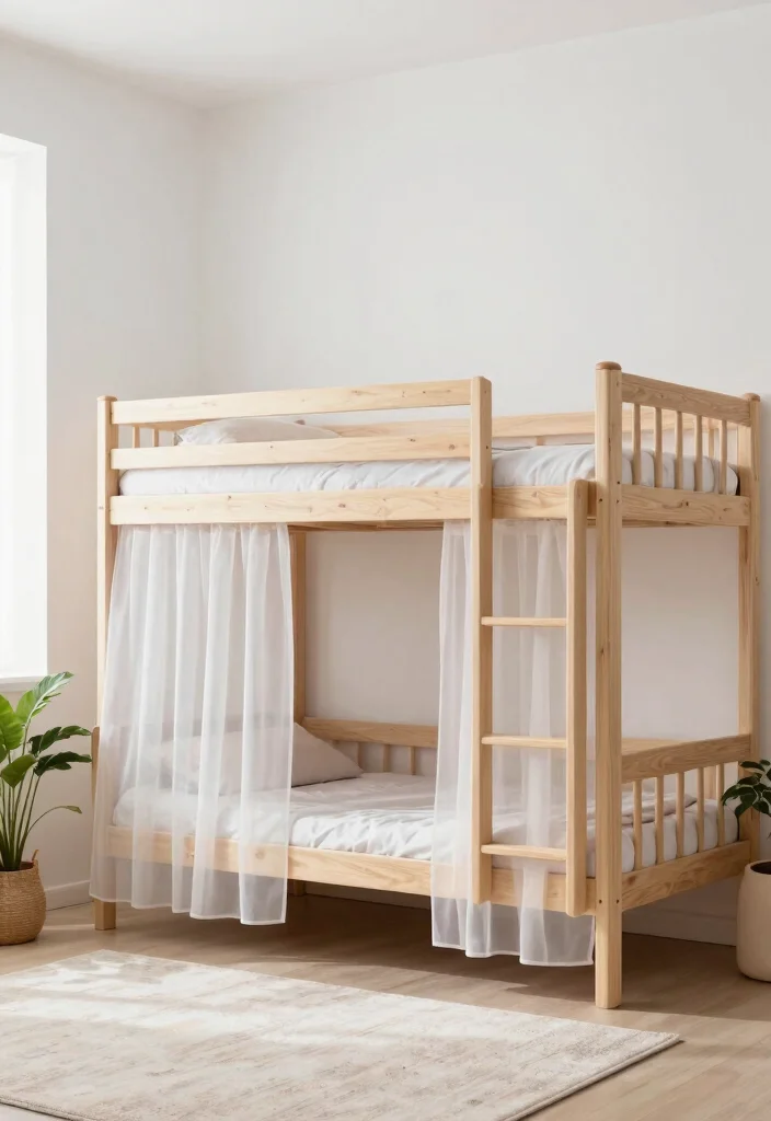 15 Bunk Bed Curtains That Give Kids Privacy Without Remodeling - 9. Minimalist Sheer Panels 1