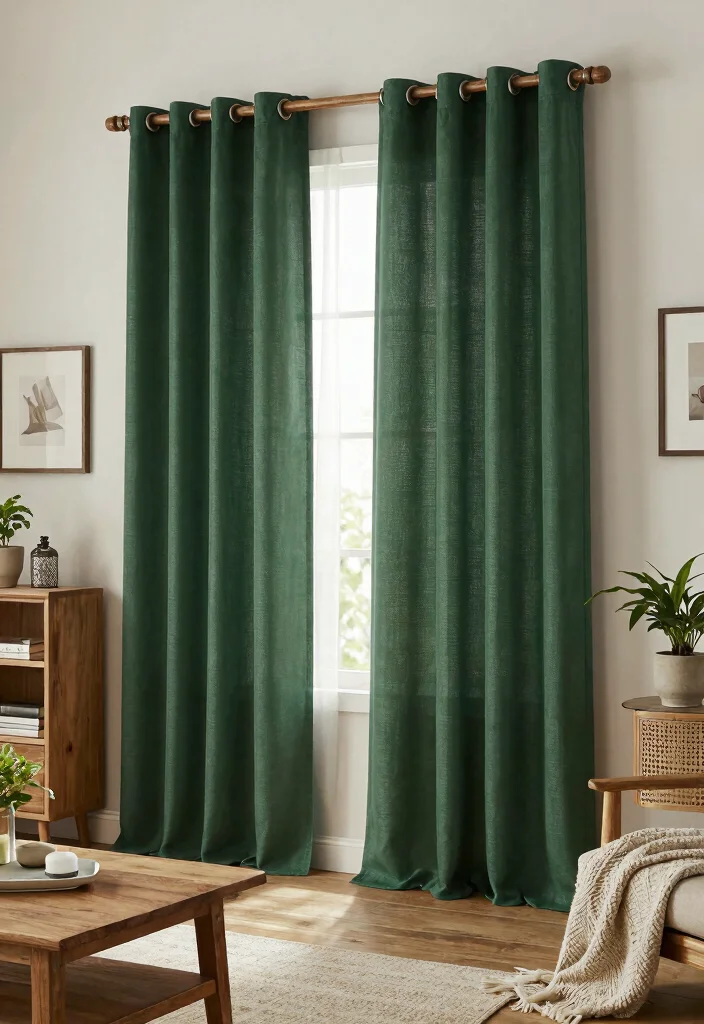 15 Dark Curtains for Living Room Privacy That Still Feel Bright - 1. Organic Cotton Layered Blackout Curtains 1