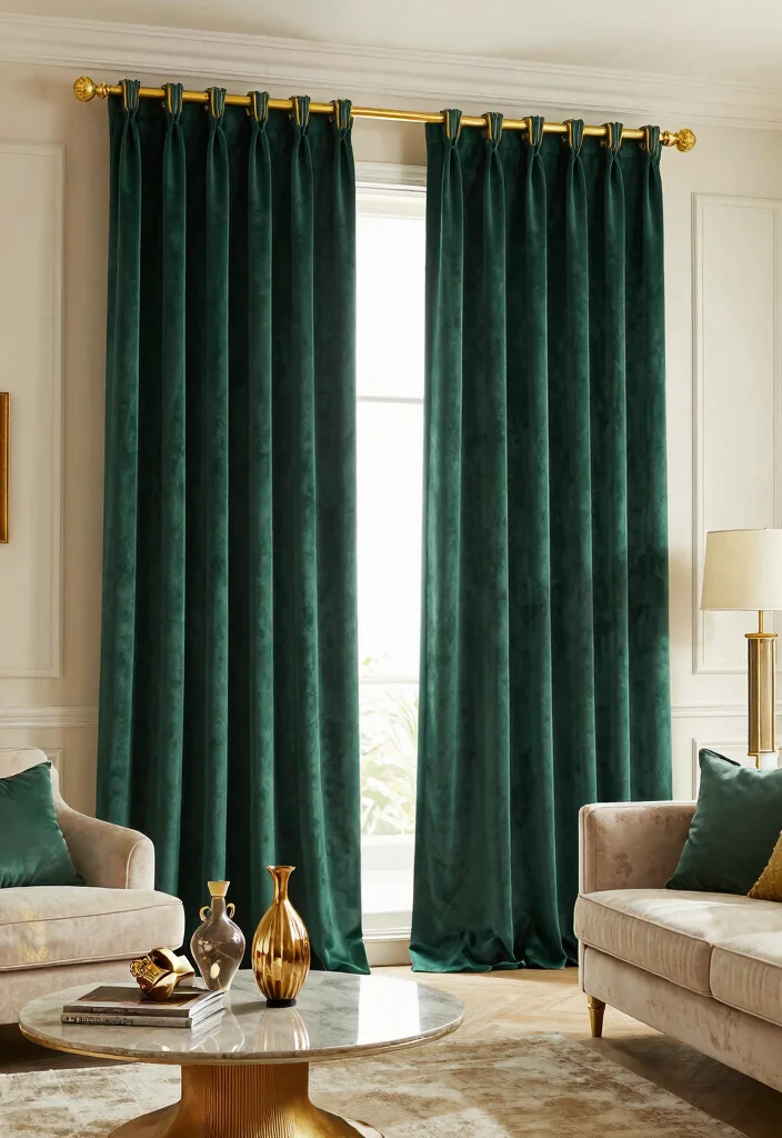 15 Dark Curtains for Living Room Privacy That Still Feel Bright - 4. Heavyweight Velvet Curtains 1