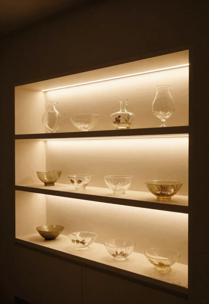 15 Display Shelf Ideas That Showcase Collections Without Clutter - 13. Integrated Lighting for Dramatic Effect 1
