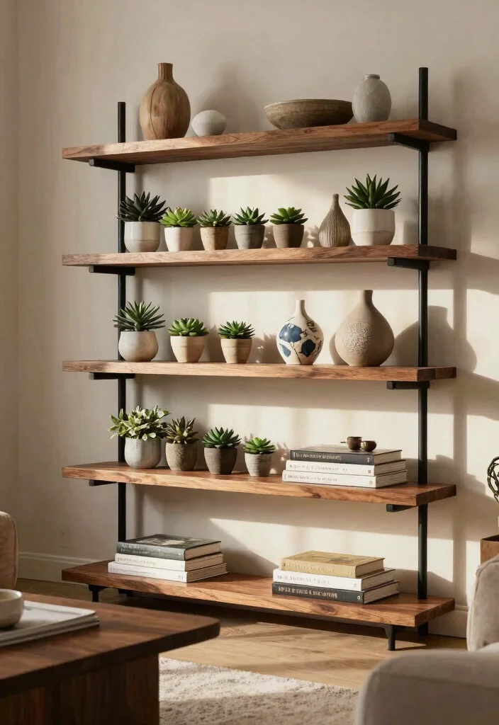 15 Display Shelf Ideas That Showcase Collections Without Clutter - 4. Tiered Shelves for Visual Interest 1