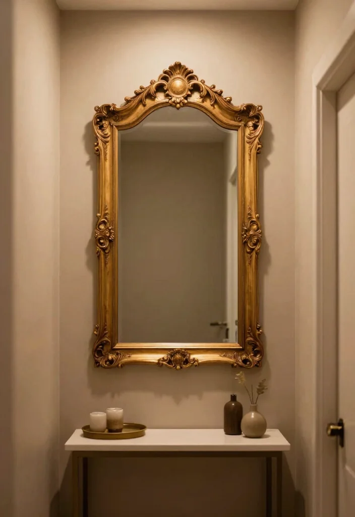 15 Entryway Decor Mirrors That Make Narrow Hallways Feel Wider - 13. Mirror with Decorative Frame 1