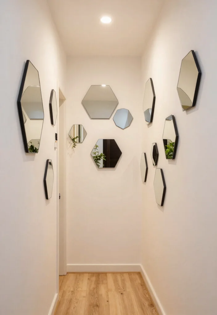 15 Entryway Decor Mirrors That Make Narrow Hallways Feel Wider - 5. Hexagonal Mirrors 1