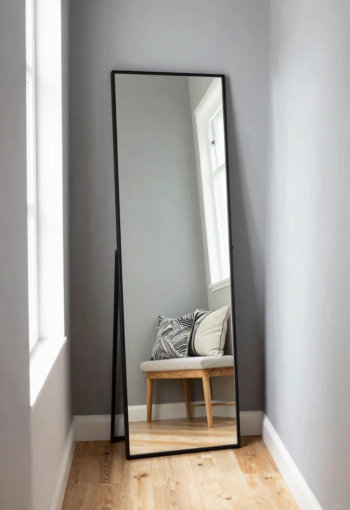 15 Entryway Decor Mirrors That Make Narrow Hallways Feel Wider - 6. Leaning Full-Length Mirror 1