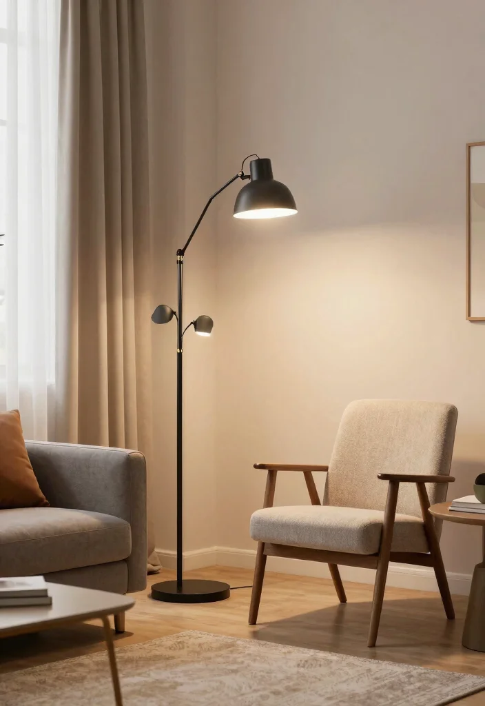 15 Floor Lamp Ideas That Light Dark Corners Without Taking Space - 13. Multi-Head Floor Lamps 1