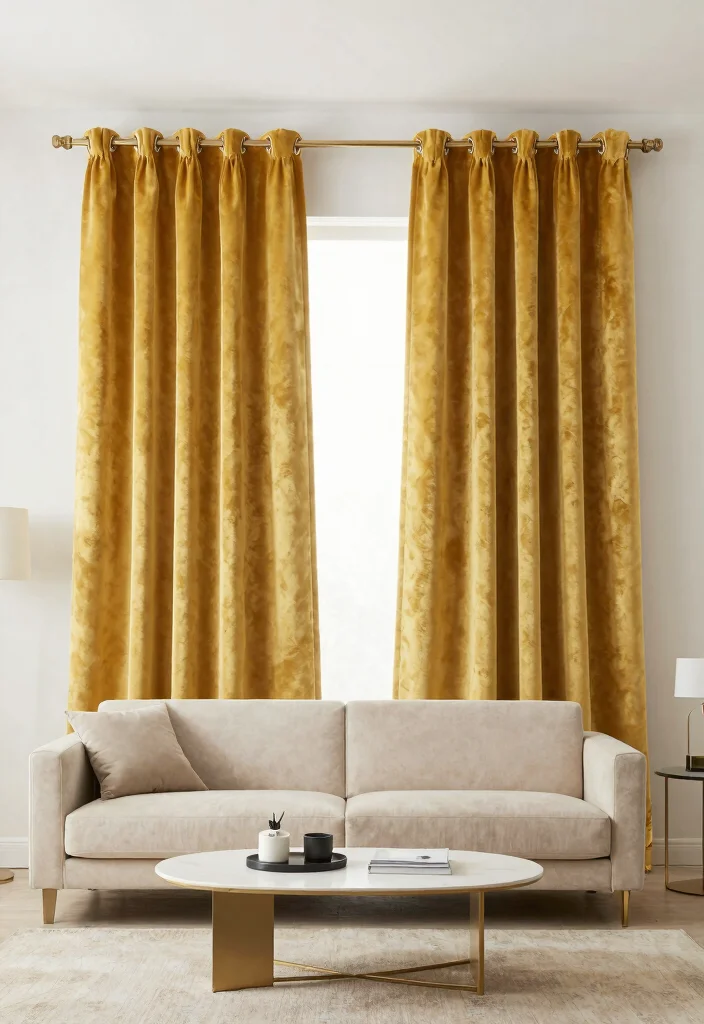 15 Gold Velvet Curtains That Don't Look Overly Formal - 10. Achieve a Minimalist Look 1