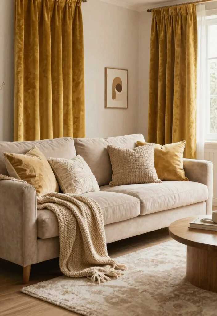 15 Gold Velvet Curtains That Don't Look Overly Formal - 12. Create Cozy Layers 1
