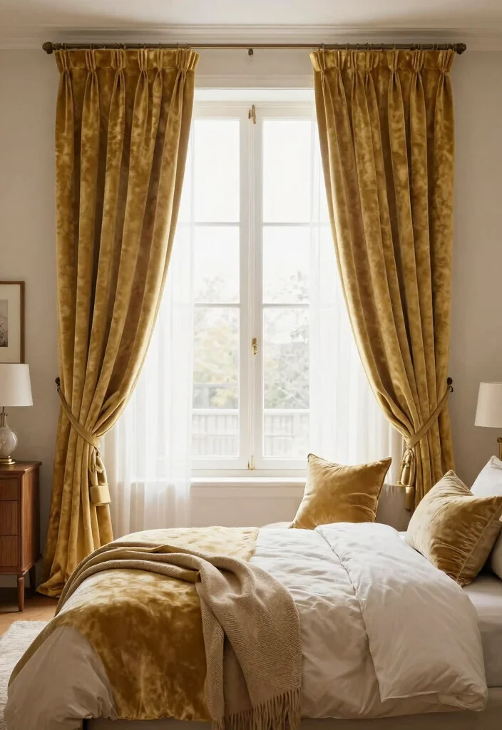 15 Gold Velvet Curtains That Don't Look Overly Formal - 14. Create a Cozy Bedroom Retreat 1