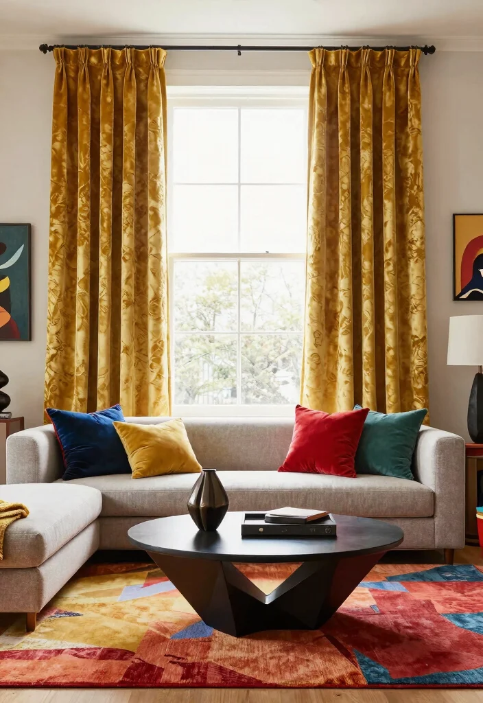 15 Gold Velvet Curtains That Don't Look Overly Formal - 2. Go for Unique Patterns 1
