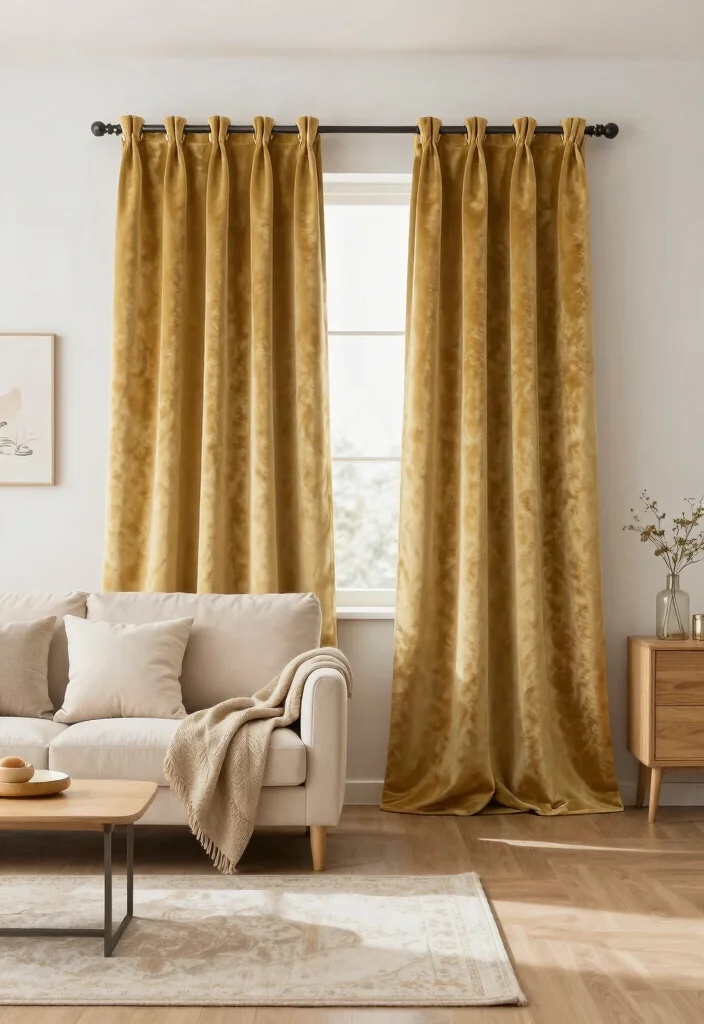15 Gold Velvet Curtains That Don't Look Overly Formal - 6. Incorporate Neutral Tones 1