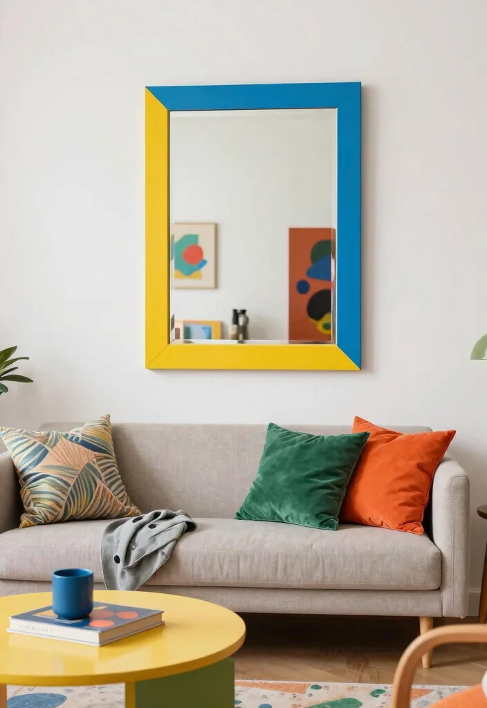 15 Home Decor Mirrors That Make Small Rooms Feel Bigger - 15. Colorful Mirrors 1