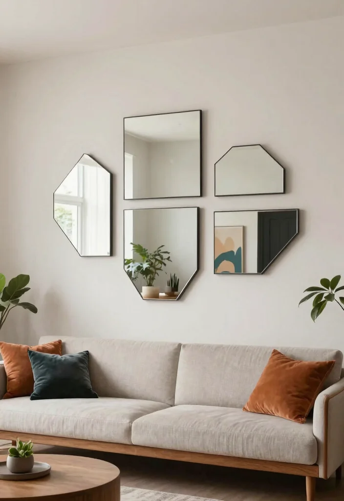 15 Home Decor Mirrors That Make Small Rooms Feel Bigger - 4. Geometric Shapes 1
