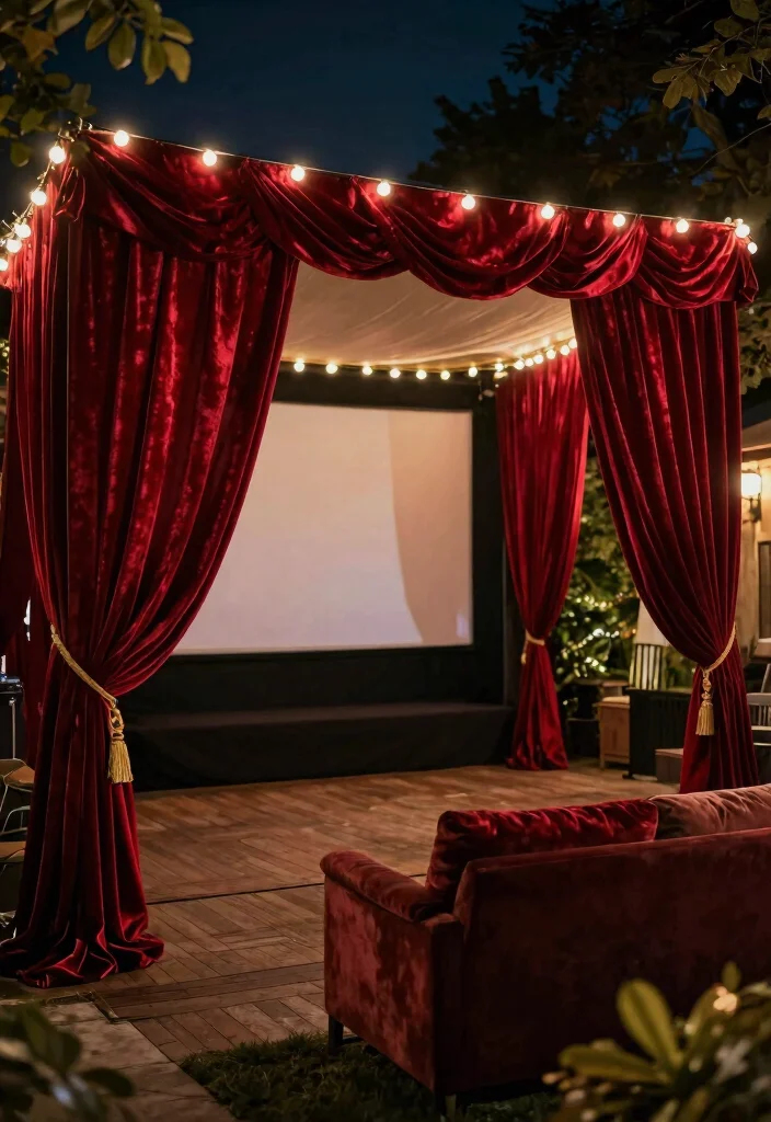 15 Red Velvet Curtains That Block Light for Movie Nights - 10. Outdoor Adaptability 1
