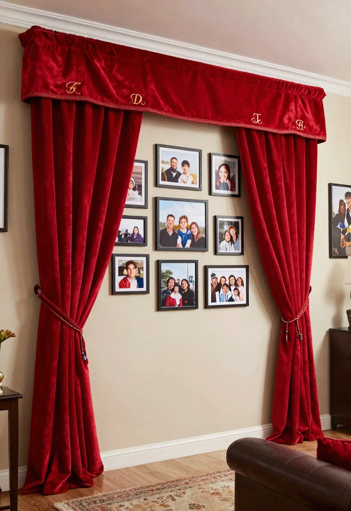 15 Red Velvet Curtains That Block Light for Movie Nights - 11. Personalized Touch 1