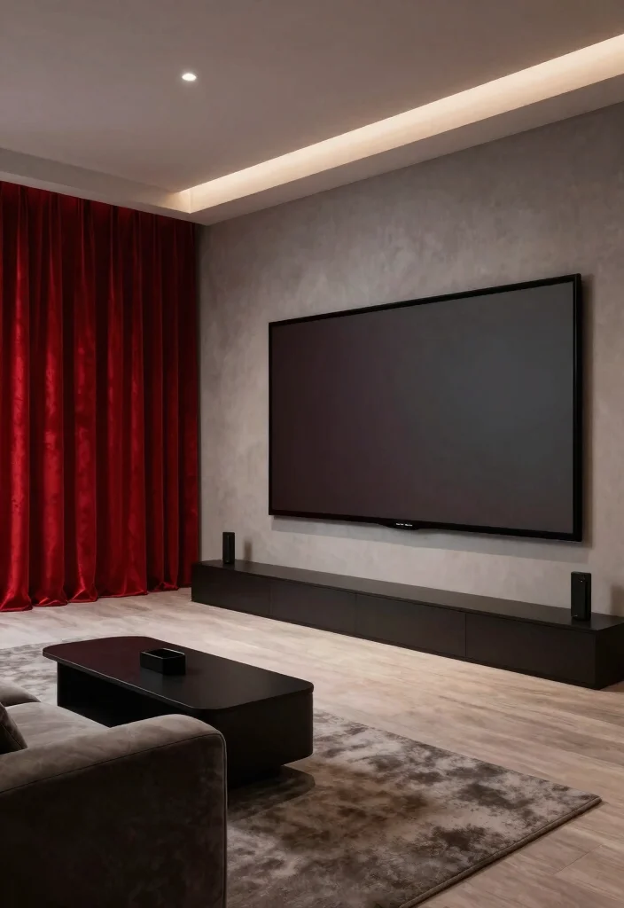 15 Red Velvet Curtains That Block Light for Movie Nights - 2. Modern Minimalism 1