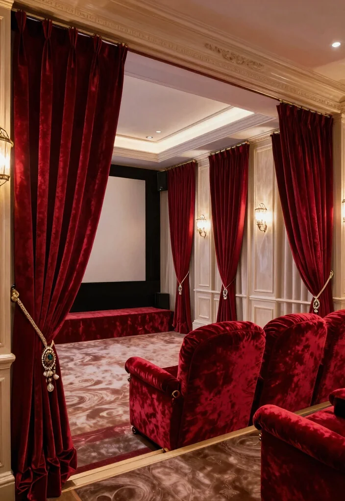 15 Red Velvet Curtains That Block Light for Movie Nights - 7. Luxe Accessories 1