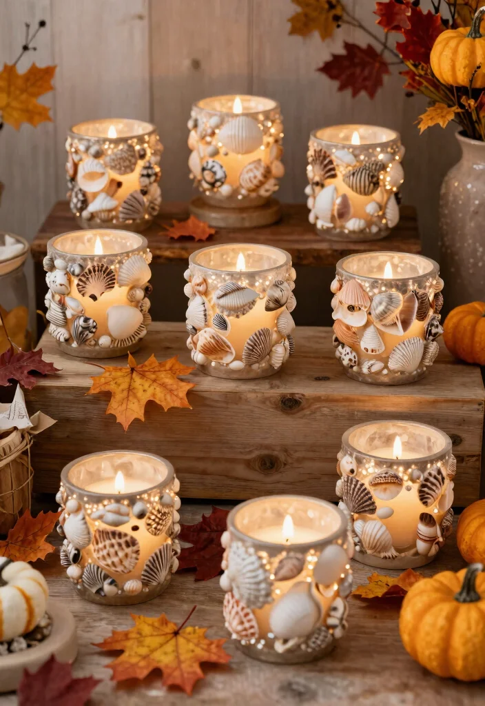 15 Seashell Candle Holder Ideas That Bring the Beach Indoors - 15. Seasonal Seashell Holders 1