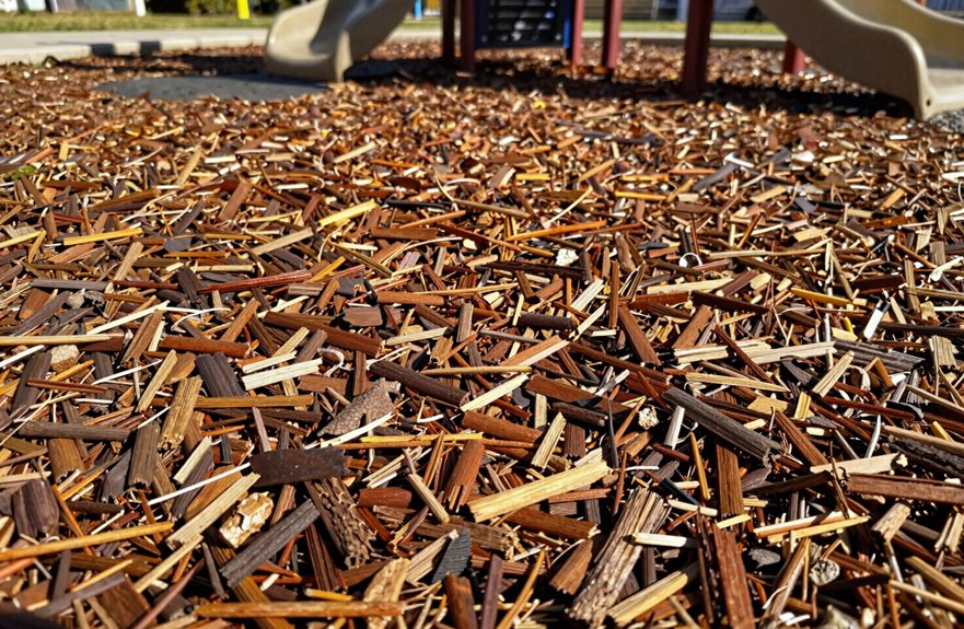 certified playground mulch cushioning depth and standards