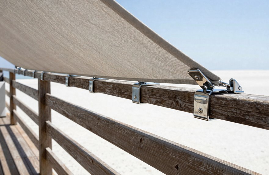 clamp on deck shade system