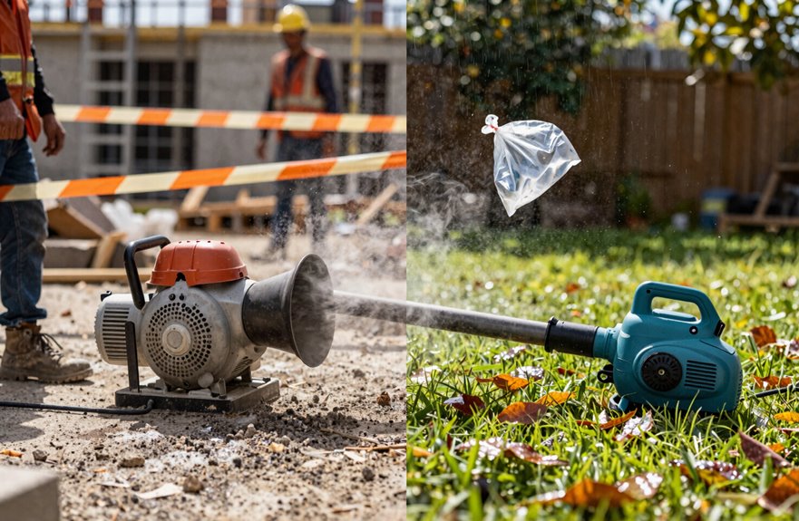 compact jobsite vs outdoor leaf blower differences