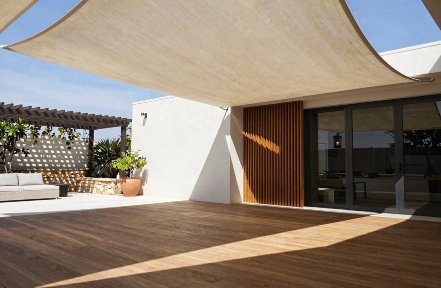 hybrid pergola with sail shade balance