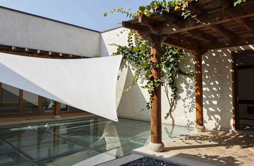 modern sails classic pergolas contrasts