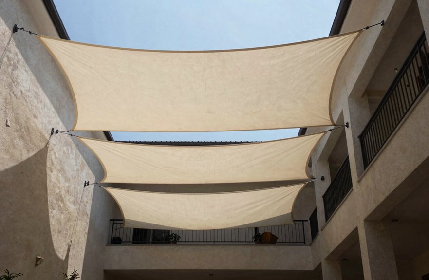 shade sail with existing supports possible
