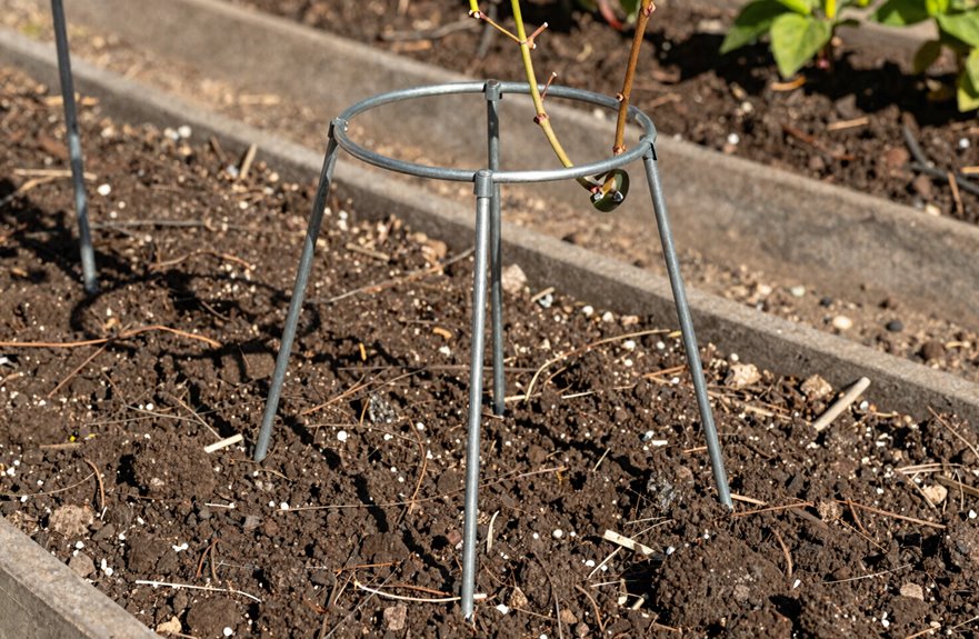 space legs push supports six inches into soil
