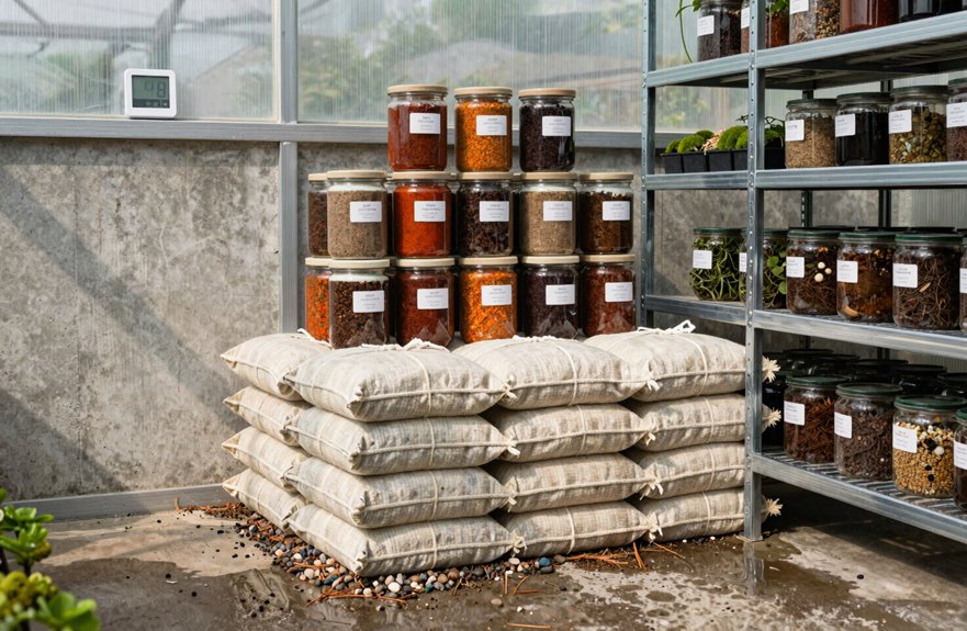 storage with fertilizer dries and damages seedlings