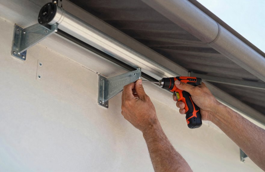 studs brackets lag bolts secure