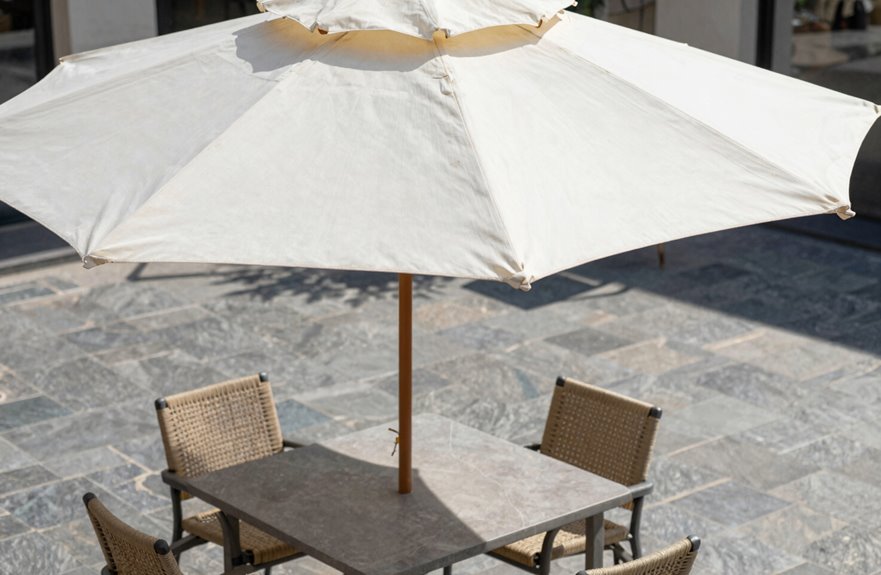 two foot umbrella overhang rule