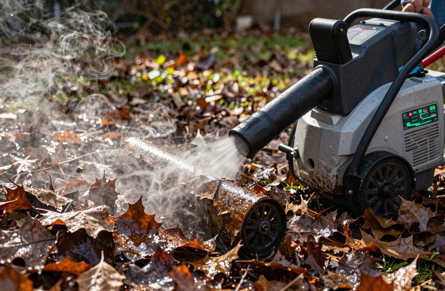 wet leaves heavy debris overwhelm blower